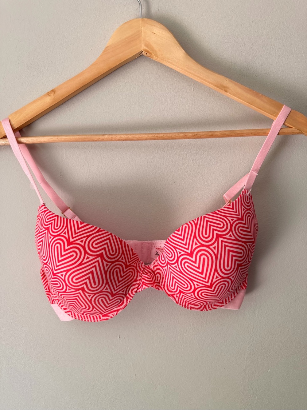 Pink Heart Print Bra - Women Intimates